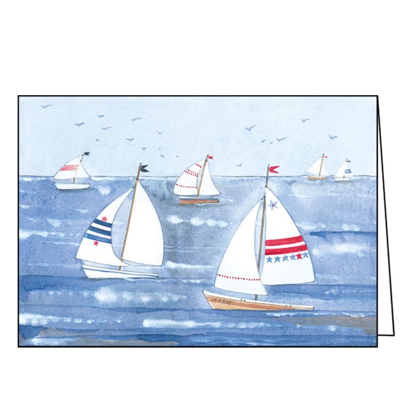 Ευχετήρια κάρτα με φάκελο και γκλίτερ Gollong - Βαρκούλες