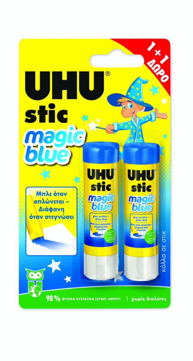 Κόλλα UHU Stick Magic Blue - 2x8,2gr (1+1 δώρο)
